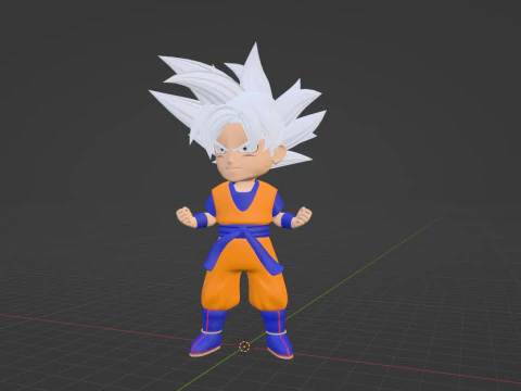 Goku Ultra Instinct SD - Dragonball Super 3D Model