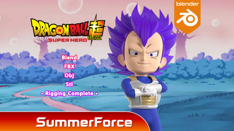 Ultra Ego Vegeta SD - Dragonball Super Model 3D .c4d .max .obj .3ds .fbx .stl .blend 