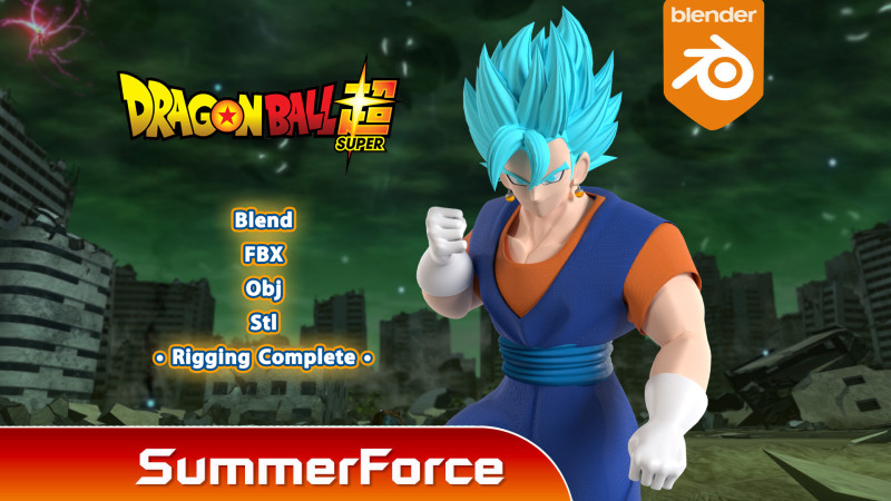 Vegito - Dragonball Super 3D Модель .c4d .max .obj .3ds .fbx .stl .blend 