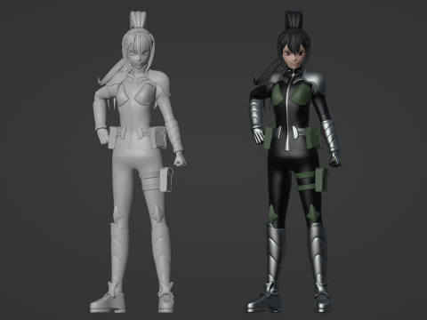Mina Ashiro - Kaiju no8 3D Model