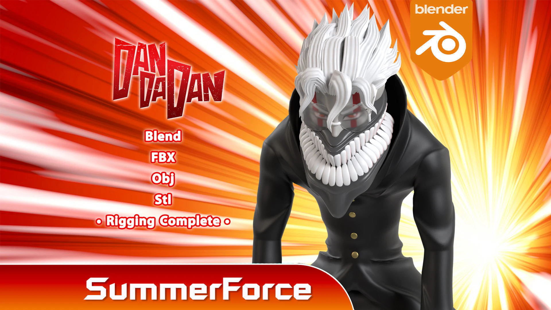 Okarun Turbo Granny Form - Dandadan 3D Model .c4d .max .obj .3ds .fbx .stl .blend 