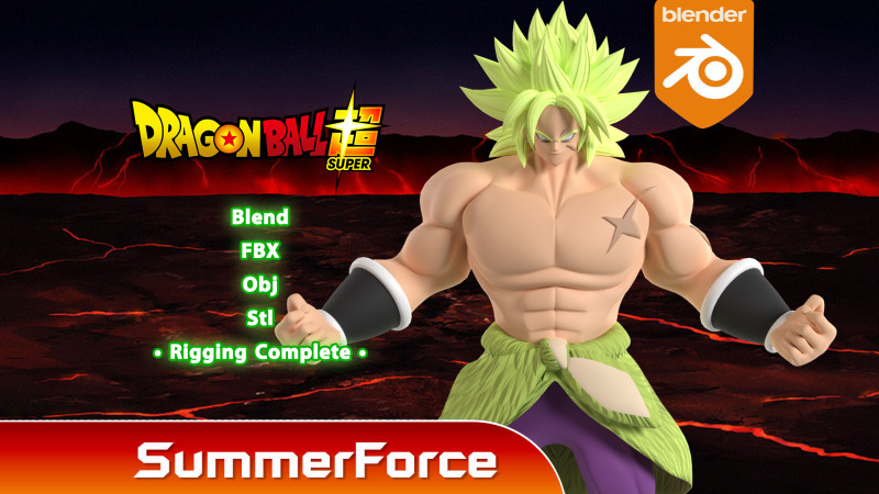 Broly Legendary Super Saiyan - Dragonball Super Model 3D .c4d .max .obj .3ds .fbx .stl .blend 
