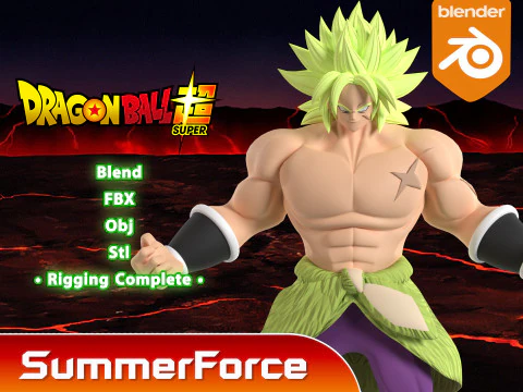 Broly Legendarische Super Saiyan - Dragonball Super 3D Model