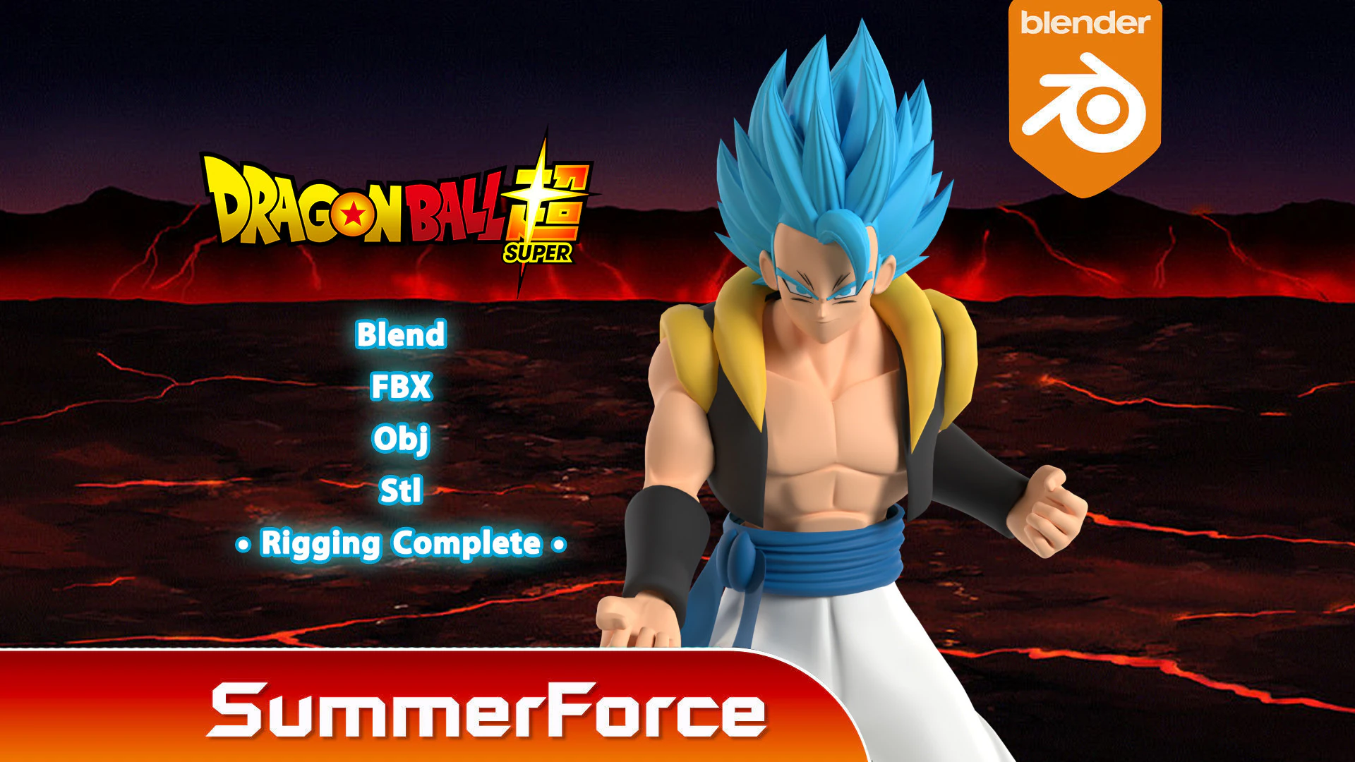 Gogeta - Dragonball Super 3D Model .c4d .max .obj .3ds .fbx .stl .blend 