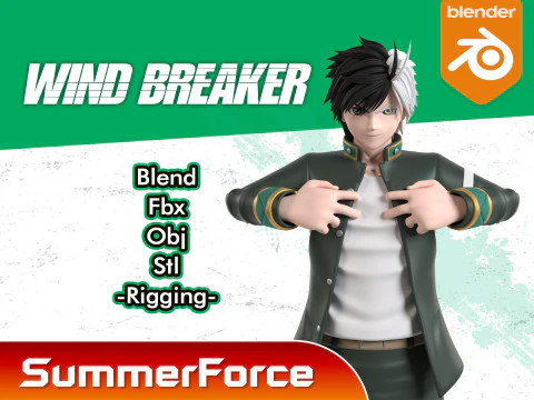 Haruka Sakura - WIND BREAKER 3D Model