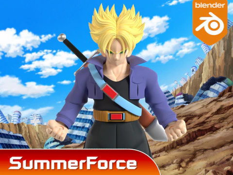 トランクス未来 - ドラゴンボール 3Dモデル