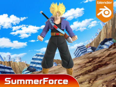 トランクス未来 - ドラゴンボール 3Dモデル