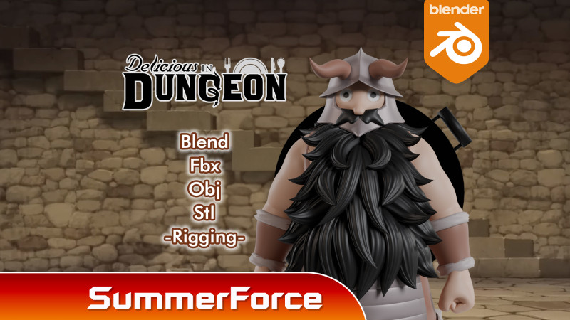 Senshi - Delicious in Dungeon 3D 모델 .c4d .max .obj .3ds .fbx .stl .blend 