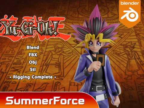 Yugi Muto - Monstruos de duelo de YuGiOh Modelo 3D