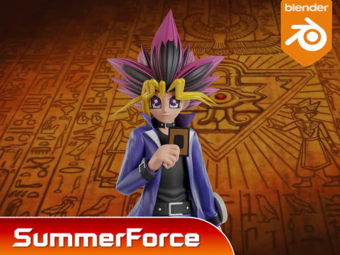 Yugi Muto - Monstros de duelo YuGiOh Modelo 3D