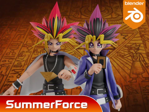 Yugi Muto - Monstros de duelo YuGiOh Modelo 3D