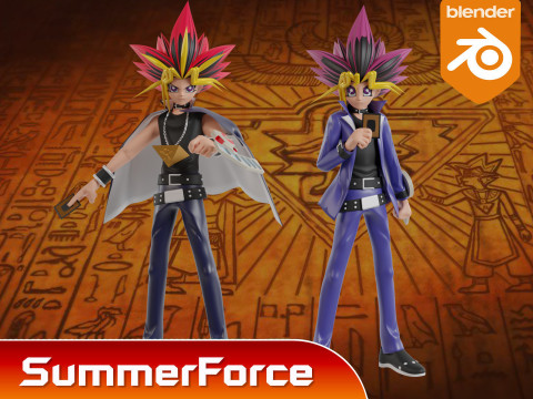 Yugi Muto - YuGiOh Duel Monsters 3Dモデル