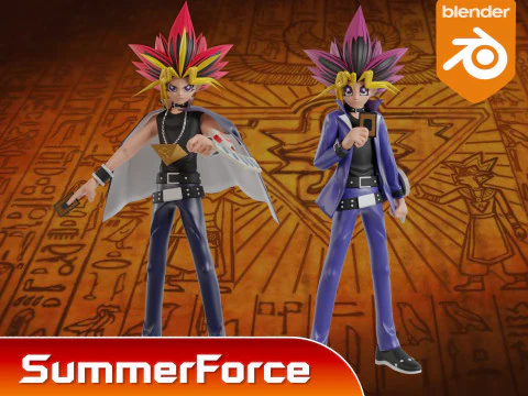 Yugi Muto - Monstros de duelo YuGiOh Modelo 3D