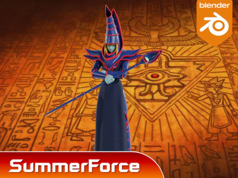 Dark Magician - Monstros de duelo YuGiOh Modelo 3D