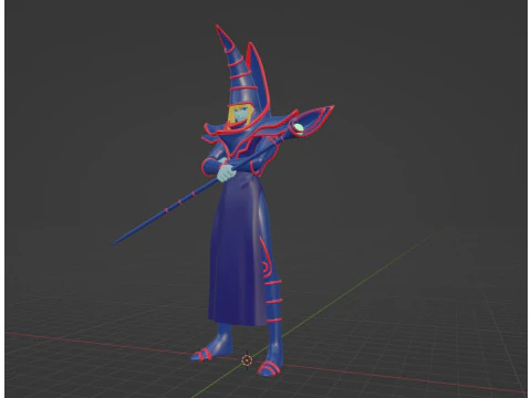 Dark Magician - Monstros de duelo YuGiOh Modelo 3D