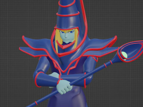 Dark Magician - Monstros de duelo YuGiOh Modelo 3D