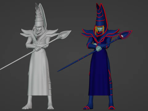 Dark Magician - Monstros de duelo YuGiOh Modelo 3D