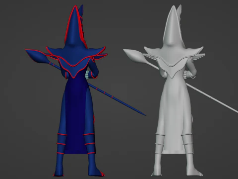 Dark Magician - Monstros de duelo YuGiOh Modelo 3D