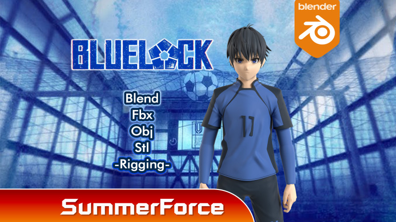 Yoichi Isagi - Blue Lock Modelo 3D .c4d .max .obj .3ds .fbx .stl .blend 