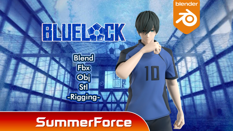 Rin Itoshi - Blue Lock Modelo 3D .c4d .max .obj .3ds .fbx .stl .blend 