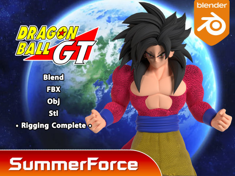 Goku Super Saiyan 4 - Dragonball GT 3D Model