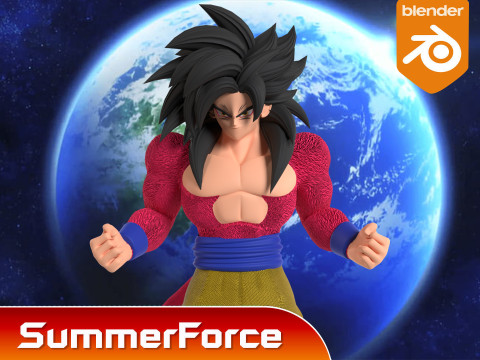 Goku Super Saiyan 4 - Dragonball GT Modello 3D