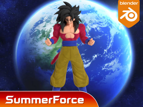 Goku Super Saiyan 4 - Dragonball GT Modello 3D