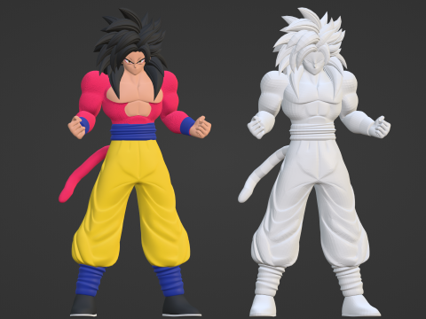 Goku Super Saiyan 4 - Dragonball GT Modello 3D