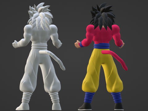 Goku Super Saiyan 4 - Dragonball GT Modello 3D
