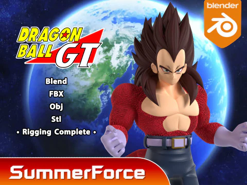 Vegeta Super Saiyajin 4 - Dragonball GT Modelo 3D