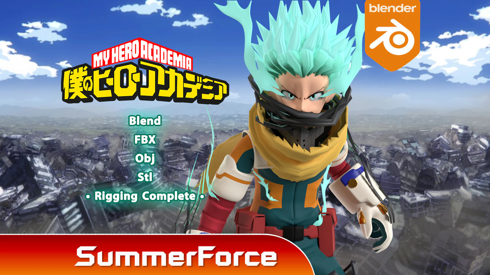 Izuku Midoriya - Deku - My Hero Academia 3D Model .c4d .max .obj .3ds .fbx .stl .blend 