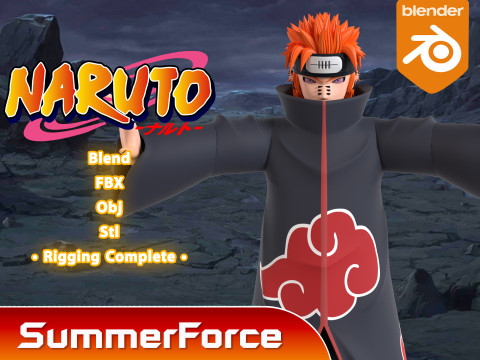 Pain Yahiko - Naruto Shippuden Modelo 3D