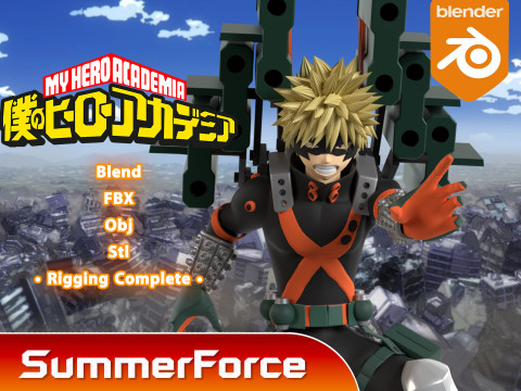 Katsuki Bakugo Strafe Panzer - My Hero Academia 3D Model