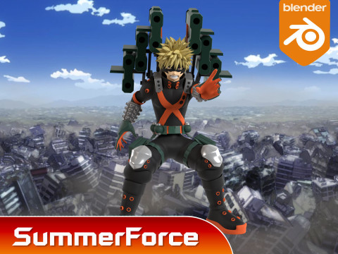 Katsuki Bakugo Strafe Panzer - My Hero Academia 3D 모델