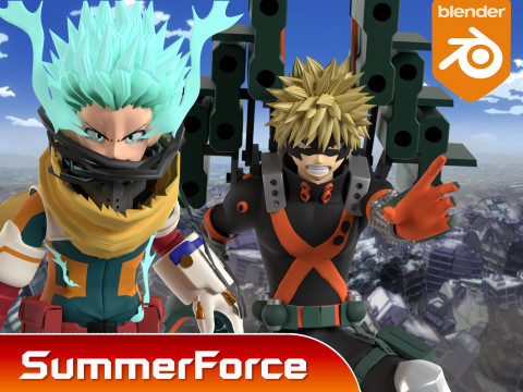 Katsuki Bakugo Strafe Panzer - My Hero Academia 3D 모델