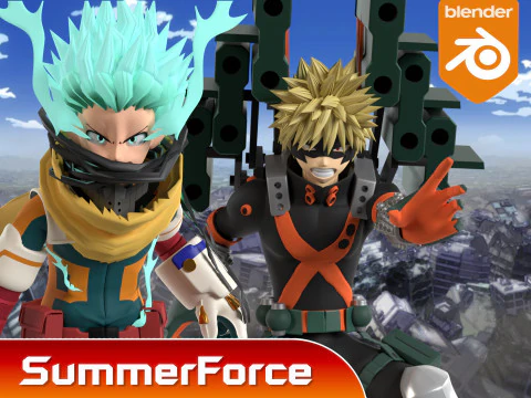 Katsuki Bakugo Strafe Panzer - My Hero Academia 3D Model