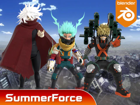 Katsuki Bakugo Strafe Panzer - My Hero Academia 3D Model