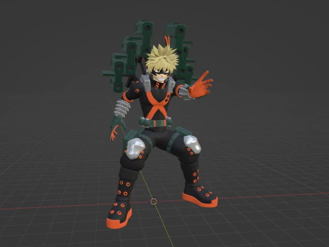 Katsuki Bakugo Strafe Panzer - My Hero Academia 3D Model
