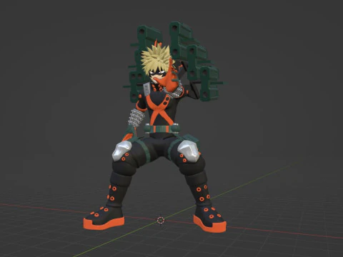 Katsuki Bakugo Strafe Panzer - My Hero Academia 3D Model