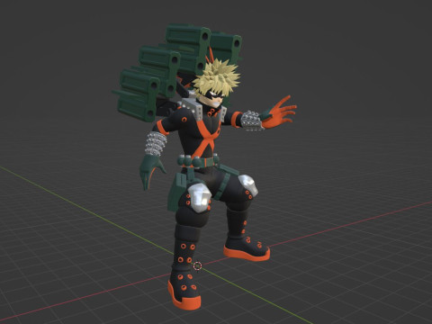 Katsuki Bakugo Strafe Panzer - My Hero Academia 3D 모델