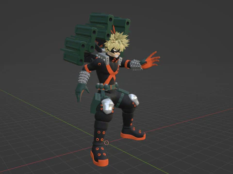 Katsuki Bakugo Strafe Panzer - My Hero Academia 3D Model