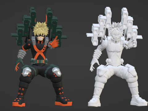 Katsuki Bakugo Strafe Panzer - My Hero Academia 3D Model