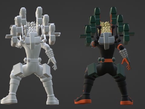 Katsuki Bakugo Strafe Panzer - My Hero Academia 3D 모델