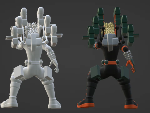 Katsuki Bakugo Strafe Panzer - My Hero Academia 3D Model