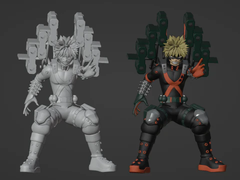 Katsuki Bakugo Strafe Panzer - My Hero Academia 3D Model