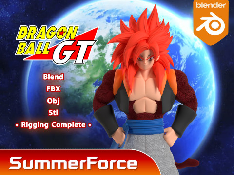 Gogeta Super Saiyan 4 - Dragonball GT 3D Model