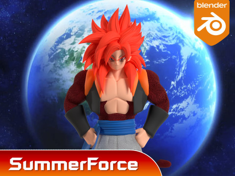 Gogeta Super Saiyan 4 - Dragonball GT Model 3D