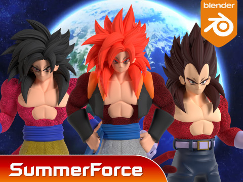 Gogeta Super Saiyan 4 - Dragonball GT Model 3D
