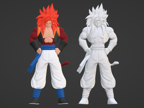 Gogeta Super Saiyan 4 - Dragonball GT Model 3D