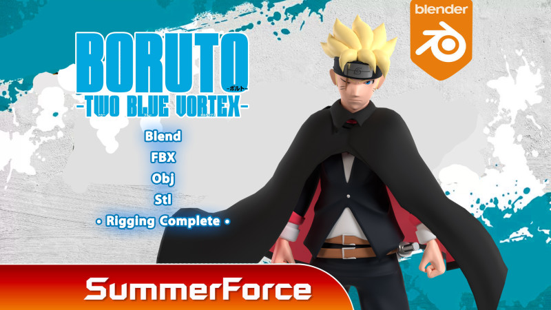 Boruto Uzumaki - Boruto Two Blue Vortex 3D 模型 .c4d .max .obj .3ds .fbx .stl .blend